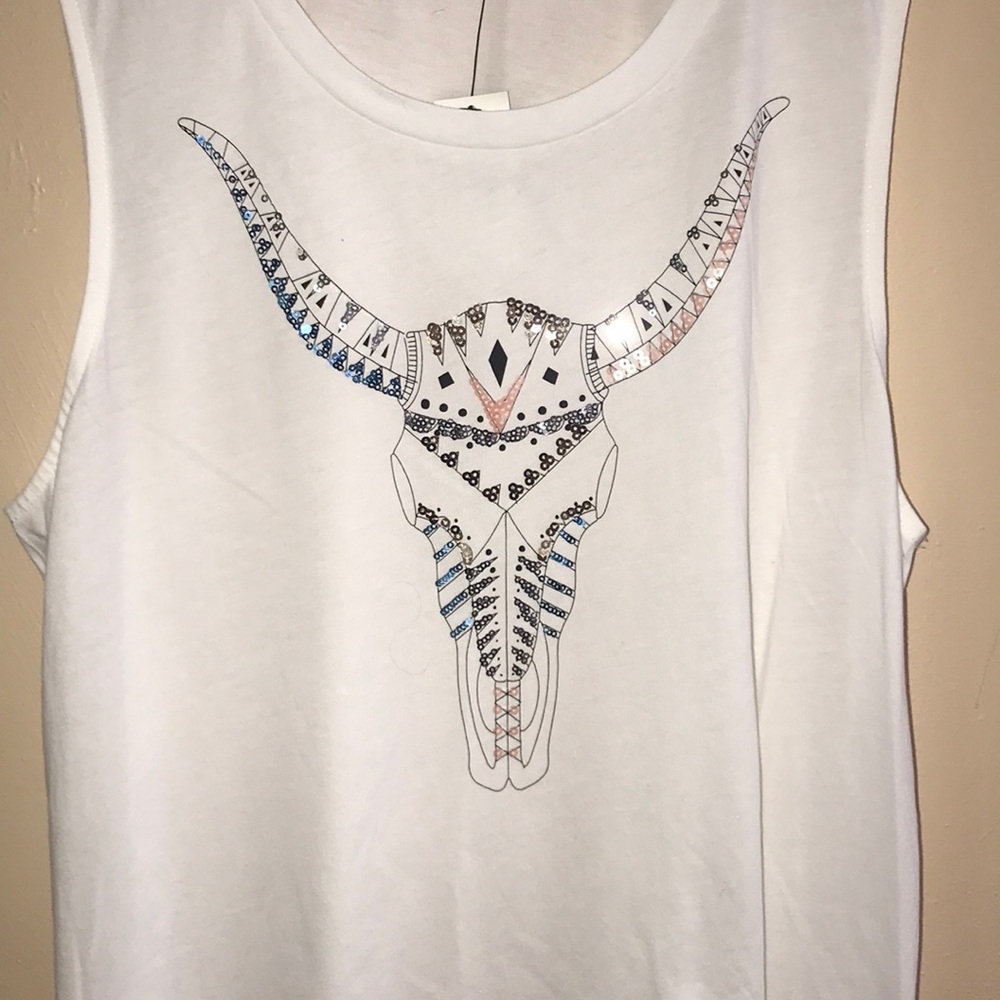 White Sequin Tank